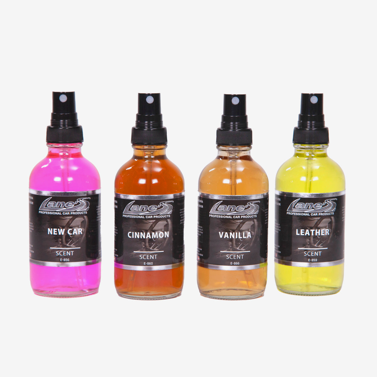 Cinnamon, Vanilla, Leather & New Car Air Freshener Kit 4 oz Each